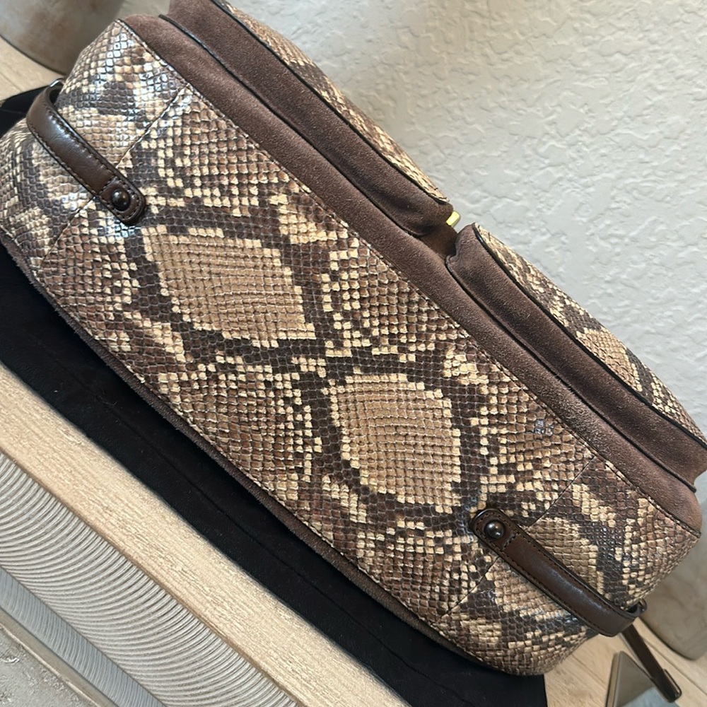 Coach Chelsea Flap Embossed Python Rich Chocolate… - image 8
